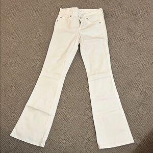7 For All Mankind Women's Off-White Flare Jeans
